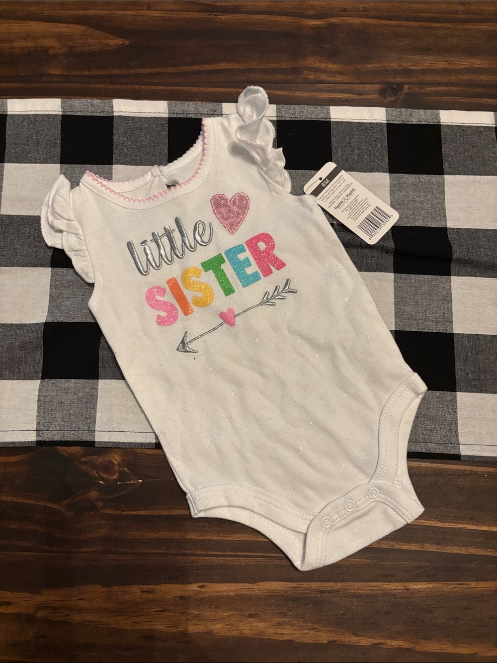 Start up kids sparkle little sister bodysuit 6 months new